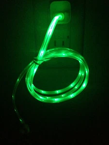 ROPE LIGHT LED 3ft data sync charger power cable FOR UNIVERSAL micro USB ANDROID - Picture 1 of 6