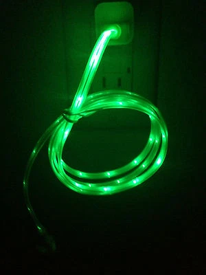 ROPE LIGHT LED 3ft data sync charger power cable FOR UNIVERSAL micro USB ANDROID - Image 1 of 2