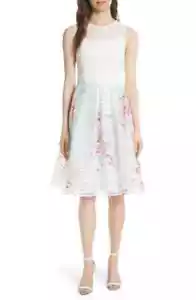NWT Ted Baker London Soft Blossom Fit & Flare Dress size Ted's 3 - Picture 1 of 12