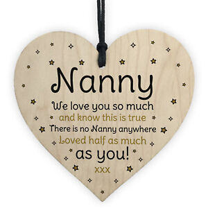 Nanny Gifts For Mothers Day Birthday Novelty Wooden Heart Gift For Her Nanny
