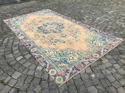 Turkish Antique rug Bohemian Area rug Oushak rug Vintage Rug Handmade Wool rug - Image 1 of 4