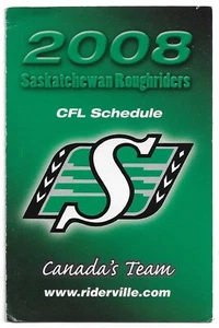 2008 Saskatchewan Roughriders CFL Football Schedule !!! Audio Warehouse - Imagen 1 de 1