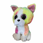 Ty Beanie Boo 6" ISLA Neon Rainbow Bulldog Glitter Eyes Claire's Exclusive