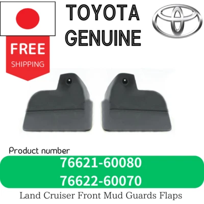 Toyota Genuine Land Cruiser Front Mud Guards Flaps 76621-60080 76622-60070 Foto 1 de 4