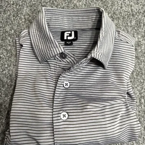 FootJoy Polo Shirt Mens Size Medium Slate Striped Performance Knit Golf - Picture 1 of 10