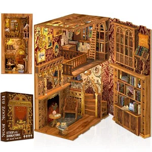Book Nook Miniatur Puppenhaus Kit,DIY Bücherecke Puppenhaus Bibliothek - Bild 1 von 9
