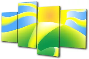 For Kids Room Sun Fields Simple MULTI CANVAS WALL ART Picture Print VA - Picture 1 of 1