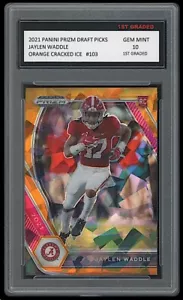 JAYLEN WADDLE 2021 PANINI PRIZM ORANGE CRACKED ICE 1ST GRADED 10 ROOKIE CARD RC - Bild 1 von 1