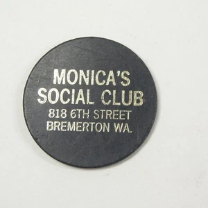 Monica’s Social Club Bremerton WA Barren Medaille Vintage defekt - Bild 1 von 5