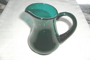 RARE THOMAS WEBB BRISTOL GREEN GLASS PITCHER/CREAMER JUG, 5", STOURBRIDGE AREA - Picture 1 of 5
