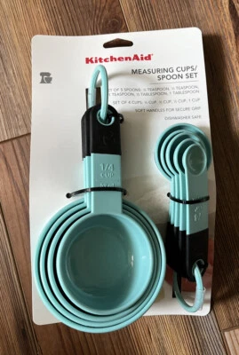 Kitchenaid Measuring Cups/Spoon Set AQUA Blue 9Pc. Set Model # KE475OHAQA - Image 1 of 2