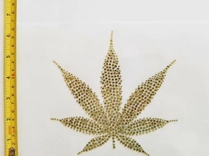 DIY Cannabis Leaf Rhinestone Transfer Hot Fix Iron on - Picture 1 of 2