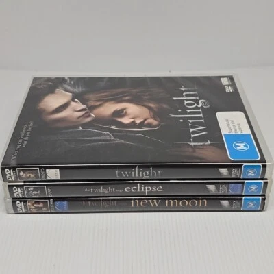 The Twilight Saga 3 Movie DVD set: Twilight, Eclipse, New Moon Kristen Stewart - image 1 of 4