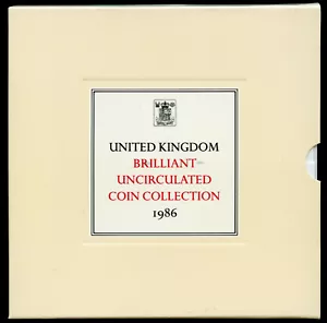 1986 United Kingdom Brilliant Uncirculated Coin Set - ROYAL MINT - Picture 1 of 3