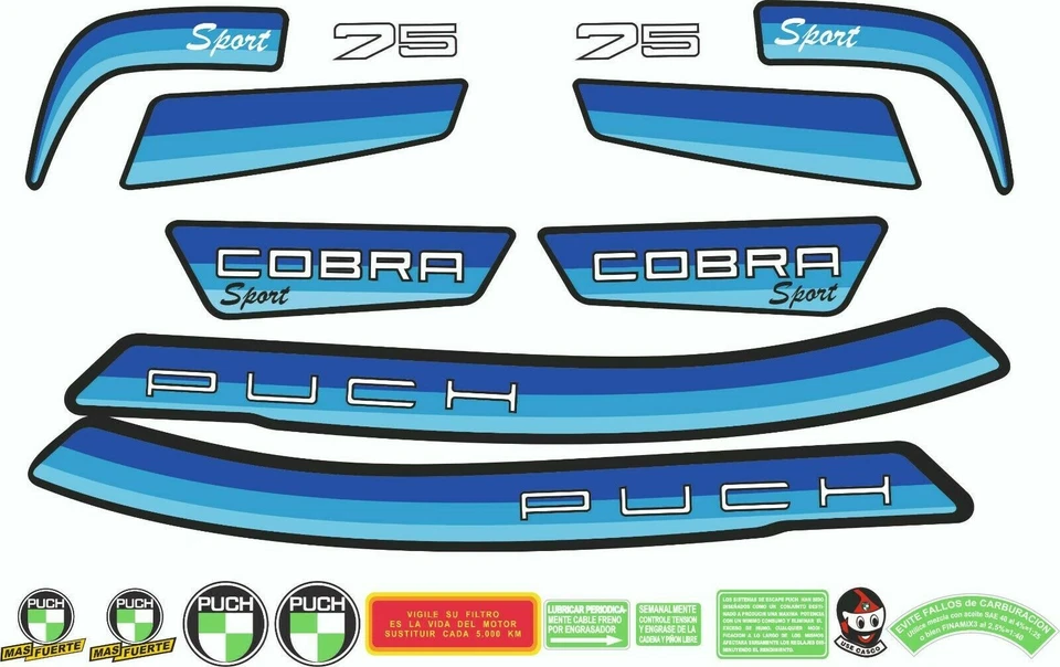 STAR SAM® STICKERS KIT PUCH COBRA SPORT KLASSISCHE MOTORRADSTICKER - Bild 1 von 1