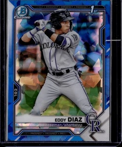 2021 Bowman Chrome Sapphire EDDY DIAZ 1st Bowman #BCP-33 - Picture 1 of 2