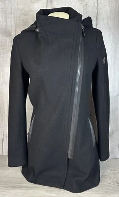 Calvin Klein Wool Blend Pea Coat Black Warm Jacket Length 31” X Chest 35” WMS XS - Image 1 of 4