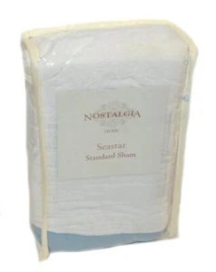 NOSTALGIA HOME Seastar White With Blue STANDARD SHAM NEW - Picture 1 of 5