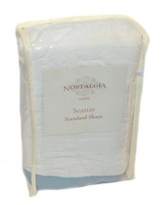 NOSTALGIA HOME Seastar Blanco Con Azul FALSA ESTÁNDAR NUEVO Foto 1 de 4