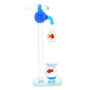 GlassOfVenice Murano Glas Wasserhahn und Aquarium mit Fisch - Bild 1 von 8