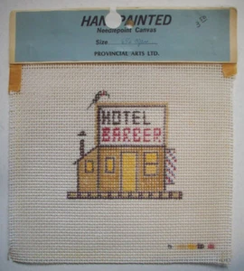 Hotel Friseur altes Gebäude handbemalte Nadelspitze Leinwand - Bild 1 von 1