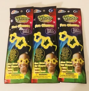 Glow In The Dark Fun Glasses Yellow 3pk - Picture 1 of 4