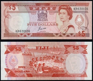 FIJI 5 DOLLARI (P91) N.D. (1989) QEII UNC - Foto 1 di 1