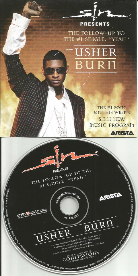 USHER burn w/ RARE COVER ART 2005 LIMITED PROMO DJ CD single USA Foto 1 de 1