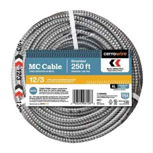 250 ft. 12/3 Stranded Copper MC (Metal Clad) Aluminum Armor Cable - Picture 1 of 1