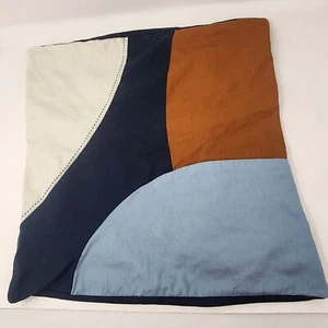 IKEA MAVINN Blue & Orange Geometric Pillow Cover Cotton 18" x 18" - Picture 1 of 8
