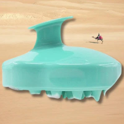 Masajeador de cabello cuero cabelludo champú cepillo cuidado del cuero cabelludo cepillo de lavado de cabello peine de silicona verde Foto 1 de 4