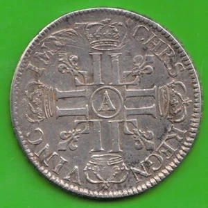 Coin Silver France Ecu Aux 8 L 1691 A Sun King Pretty nswleipzig - Picture 1 of 3