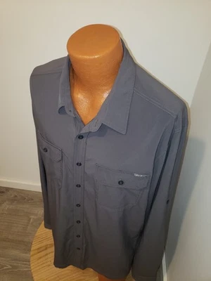(XLT XL Tall) Mens Eddie Bauer Travex Button Down Gray Long Sleeve Casual - Image 1 of 4