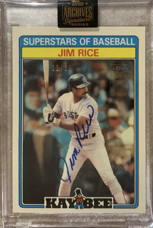 2022 Topps Archives Signature Jim Rice Auto 1987 Kaybee Toys 01/21 Red Sox HOF - Image 1 of 1