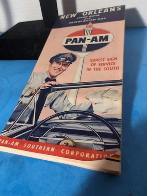 Vintage 1954 New Orleans, Louisiana Road Map – Pan-Am Southern Corporation Litho - Image 1 of 3