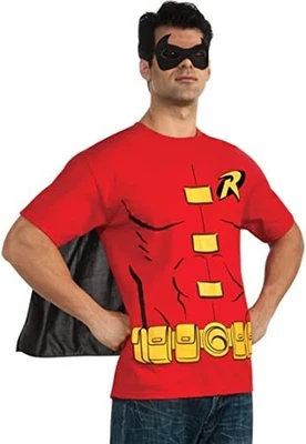 Teen Titans: Robin Costume Top with Cape and for Adults, Men's Extra Large - Image 1 of 4