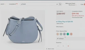 VINCE Camuto KENZY - Pebble Leather Crossbody Purse, Serenity Blue, 10in Wide VG - Picture 1 of 18