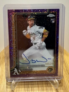 2025 Topps Chrome Jacob Wilson #RA-JWI Purple Speckle Auto RC /299 Athletics 🔥 - Bild 1 von 4