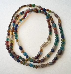 West Asian Old Glass Beads Multicolor Necklace Multi-Wrap Bracelet，6–8mm L85cm - Picture 1 of 5