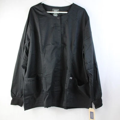 Cherokee: Revolution Modern Classic Scrubs Long Sleeve Shirt Black 3XL - Image 1 of 4