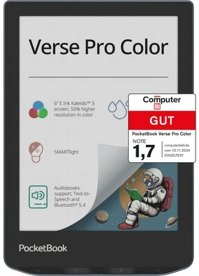 PocketBook Verse Pro Color Grey 16GB eBook-Reader 6 Zoll DACH-Version Touch eINK - Bild 1 von 4
