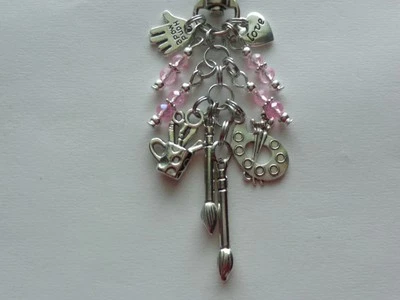 ARTISTA ARTE PROFESOR PINCEL PALETA PINTOR LLAVERO CLIP PARA BOLSO BOLSO ENCANTO Foto 1 de 4