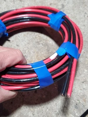 6 AWG THWN-2 Wire 20' Stranded 10' Black & 10 ft Red 600V Insulated Copper - Image 1 of 4