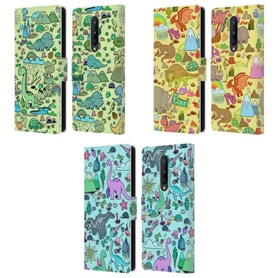 HEAD CASE DESIGNS PREHISTORIC PATTERNS LEATHER BOOK CASE FOR ONEPLUS PHONES - Image 1 of 4