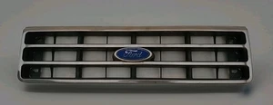 1987-1991 FORD BRONCO F150 F250 F350 GRILL CHROME - GOOD CONDITION - USED OEM - Picture 1 of 3