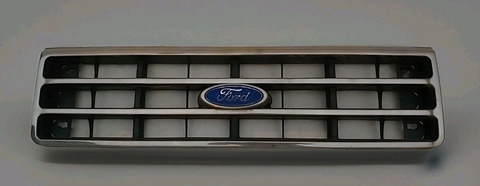 1987-1991 FORD BRONCO F150 F250 F350 GRILL CHROME - GOOD CONDITION - USED OEM - Image 1 of 3