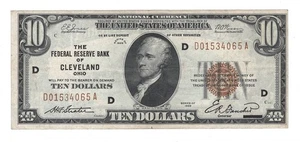 1929 $10 FRBN Cleveland Fr#1860-D Nicer VF - Picture 1 of 2