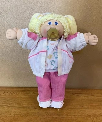 Vintage Cabbage Patch Kids Doll Pacifier Teddy Bear Shirt And Windbreaker Outfit - Image 1 of 4