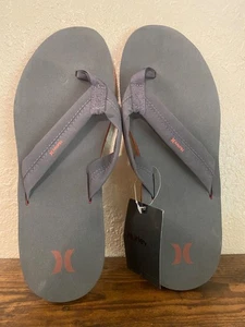 NEU! Hurley Herren Lunar Sandalen Flip Flops grau/orange neu mit Etikett SCHÖN! - Bild 1 von 7