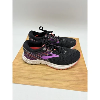 Brooks Adrenaline GTS 19 Womens Running Shoes 7 Black Purple Pink Orange Medium - Image 1 of 4